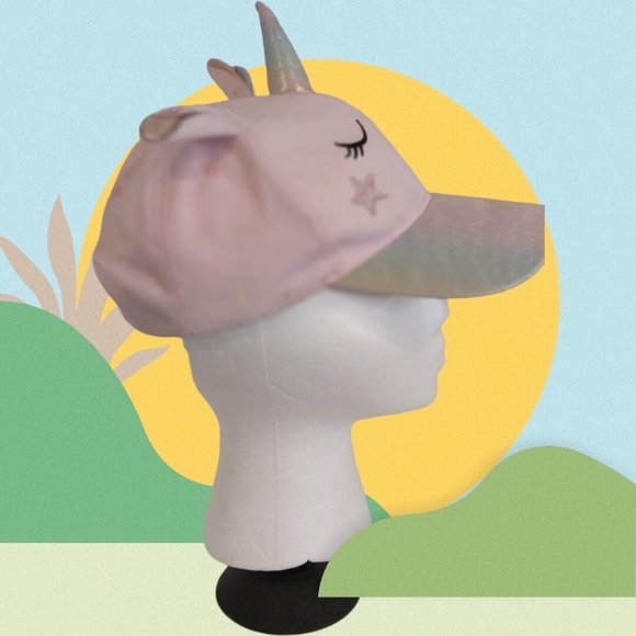 Pink Unicorn Embroidered Girls Toddlers Hook & Loop Adjustable Cap Hat - Picture 3 of 16